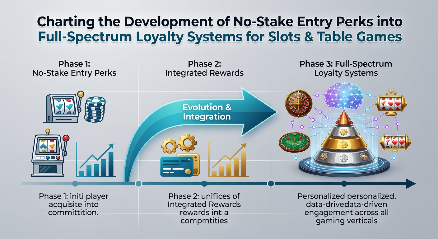 Diagram illustrating how loyalty points flow from initial no-stake bonuses through slots, live tables, and sports wagers into unified reward tiers