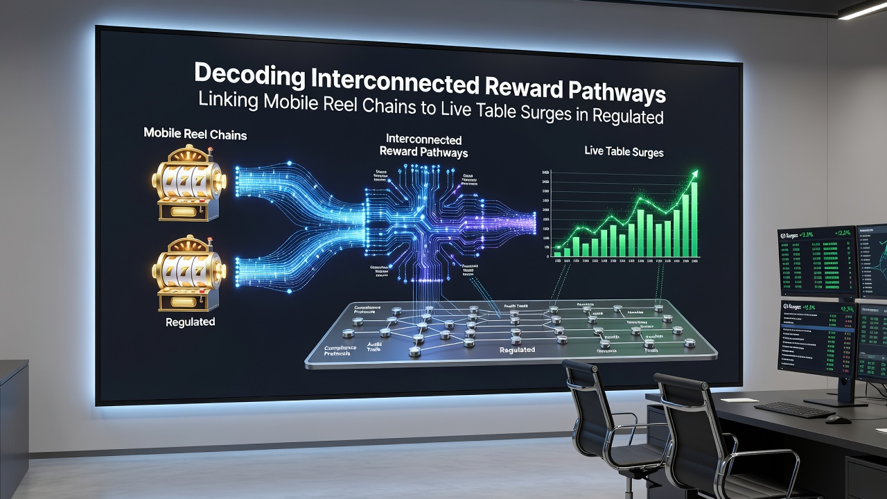 Flowchart illustrating reward pathway integration from mobile reels to live tables