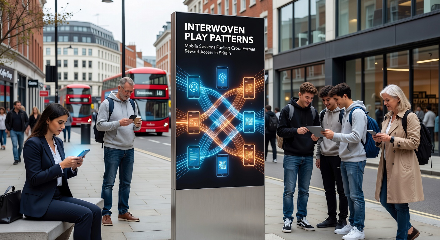 Infographic showing reward pathways from mobile play to slots, live tables, and sports betting