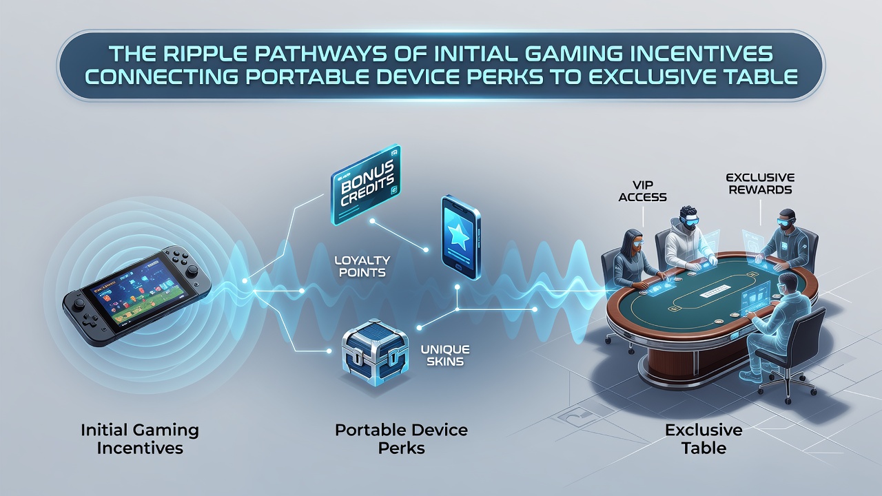 Illustration of reward pathways from mobile perks to table games and sports betting
